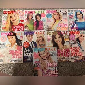 Lot of Nine Teen Vogue Magazines 2012